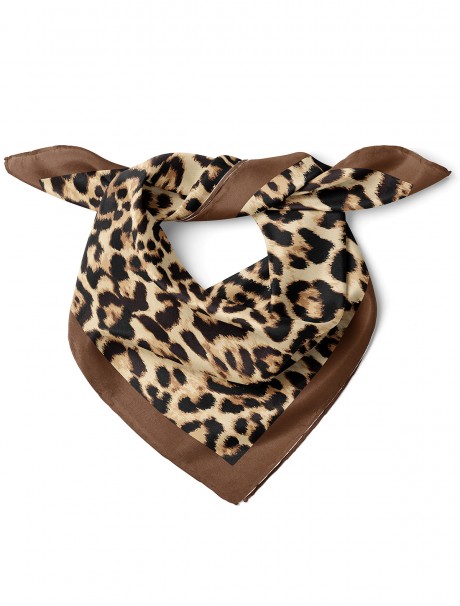 Leopar Desen Fular Bandana 70x70 Cm