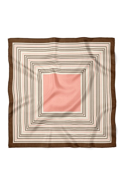 Kare Çizgi Desen Fular Bandana 70x70 Cm