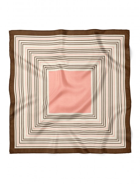 Kare Çizgi Desen Fular Bandana 70x70 Cm
