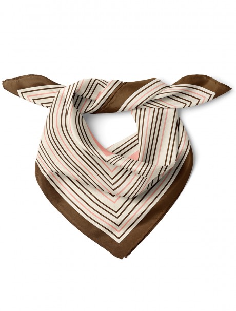 Kare Çizgi Desen Fular Bandana 70x70 Cm