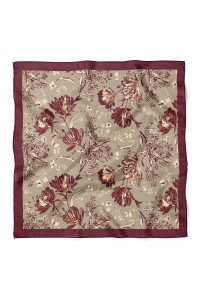 Vintage Çiçek Desen Fular Bandana 70x70 Cm