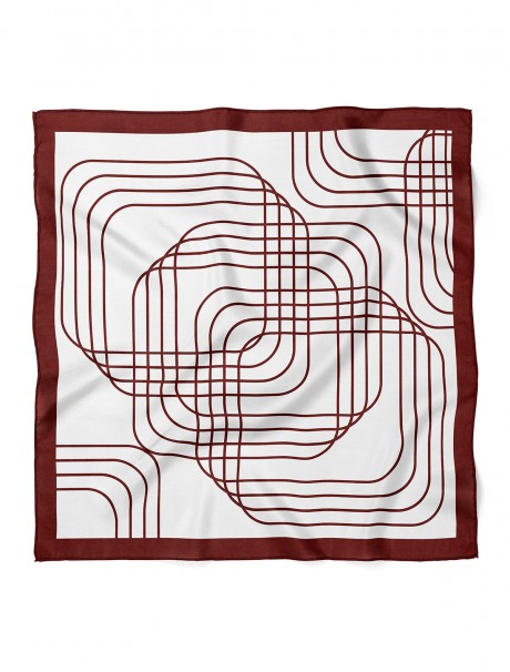 Geometrik Çizgili Modern Desen Fular Bandana 70x70 Cm