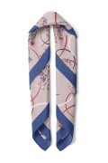 Geometrik Çiçek Desen Fular Bandana 70x70 Cm