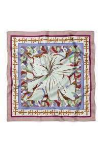 Soyut Çiçek ve Etnik Desen Fular Bandana 70x70 Cm