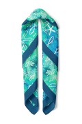 Deniz Yıldızı ve Balık Desen Fular Bandana 70x70 Cm