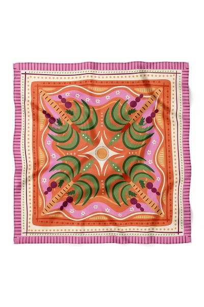Tropikal Palmiye Desen Fular Bandana 70x70 Cm