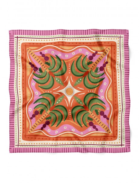 Tropikal Palmiye Desen Fular Bandana 70x70 Cm
