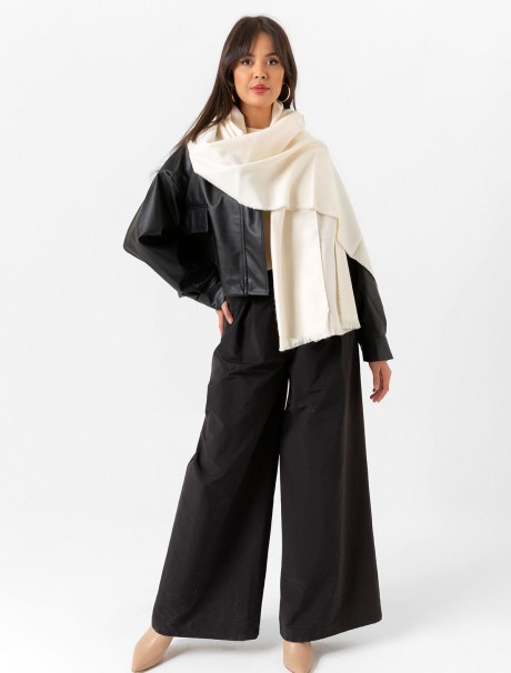 Yumuşak Dokulu Kalın Düz Renk Şal