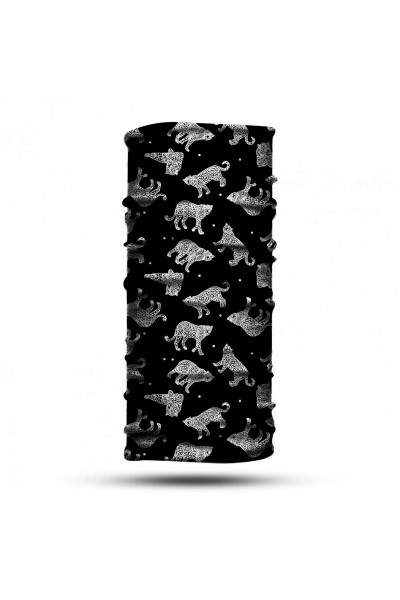 Siyah Beyaz Desenli Bandana Buff Baf Boyunluk