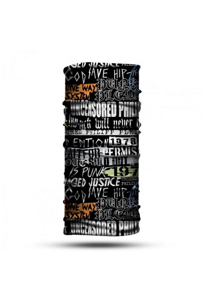 Yazı Desenli Bandana Buff Baf Boyunluk