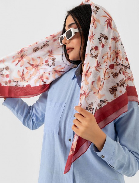 Soft Eşarp - Çiçek Desenli