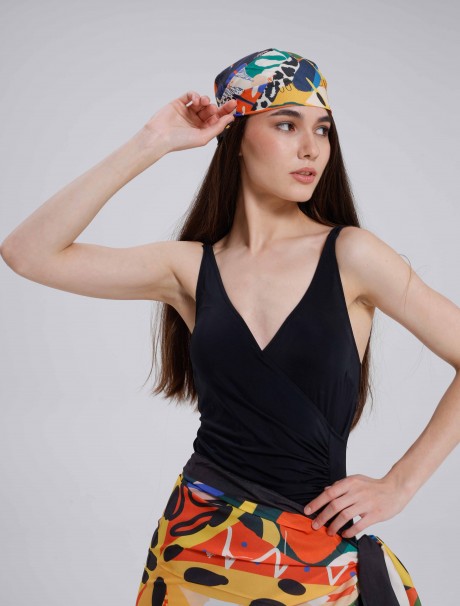 Çiçek ve Yaprak Desen Fular Bandana