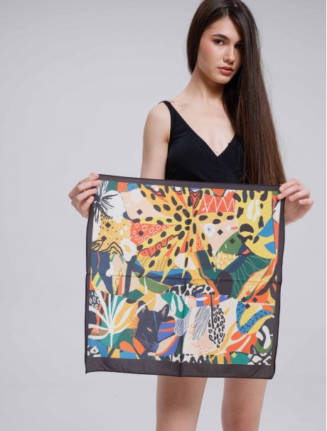 Çiçek ve Yaprak Desen Fular Bandana