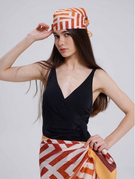 Çizgi Desen Fular Bandana