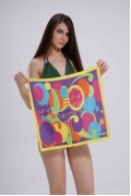 Renkli Daire Desen Fular Bandana