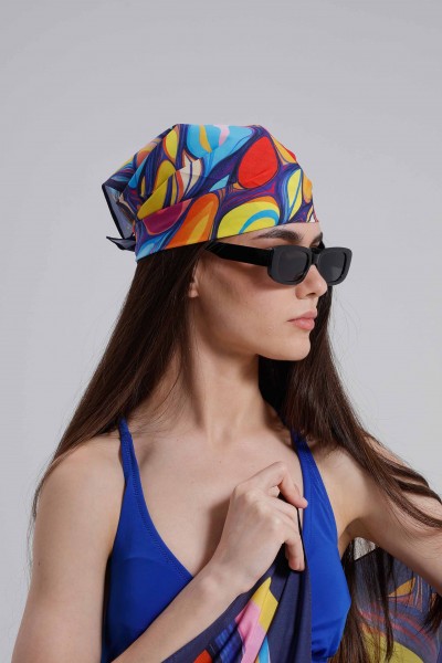 Renkli Taş Desen Fular Bandana