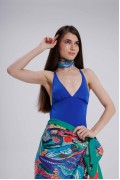 Deniz Figürlü Desen Fular Bandana