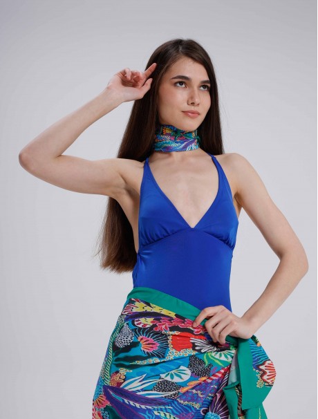 Deniz Figürlü Desen Fular Bandana