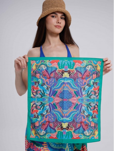 Deniz Figürlü Desen Fular Bandana