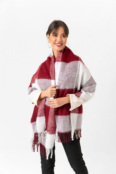 Kadın Buklet Şal - Kalın & Yün 180 x 60 Cm