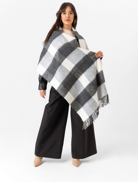 Kadın Buklet Şal - Kalın & Yün 180 x 60 Cm