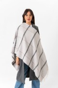 Kadın Buklet Şal - Kalın & Yün Çizgili Desen 180 x 60 Cm