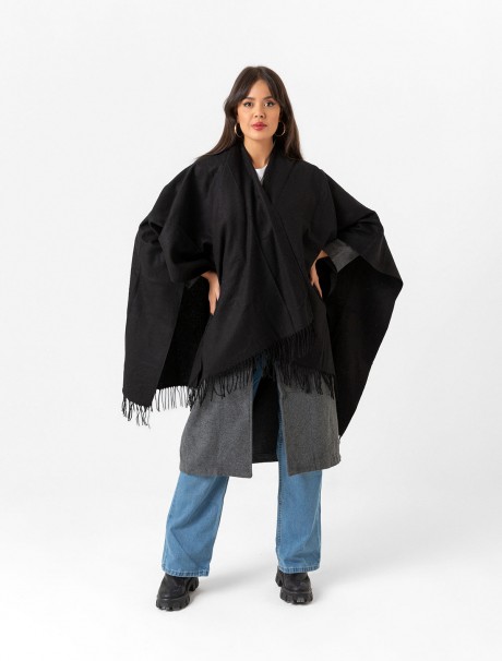 Çift Taraflı Omuz Şal Panço