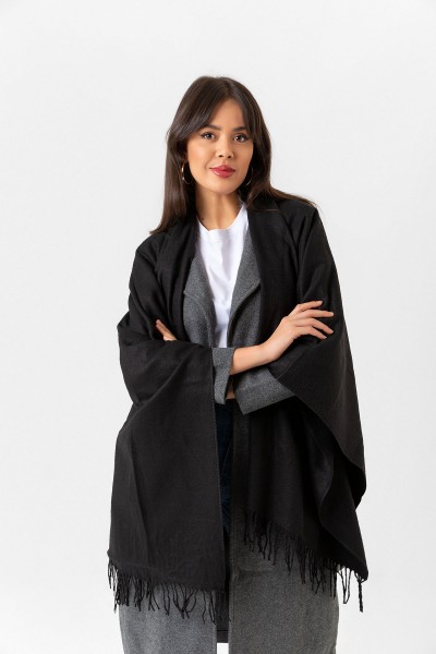 Çift Taraflı Omuz Şal Panço