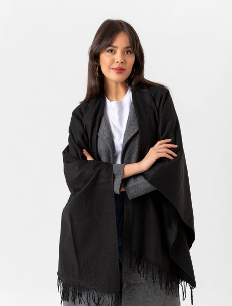 Çift Taraflı Omuz Şal Panço