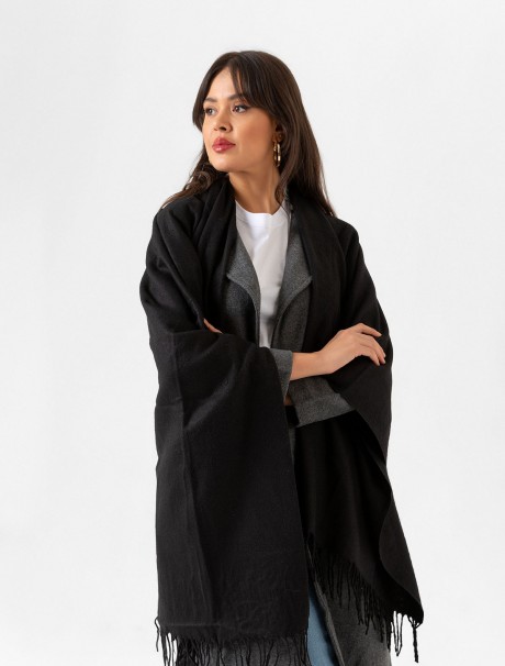 Çift Taraflı Omuz Şal Panço