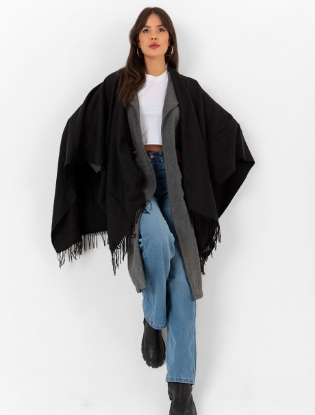 Çift Taraflı Omuz Şal Panço