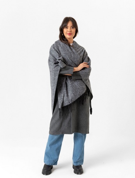 Çift Taraflı Omuz Şal Panço