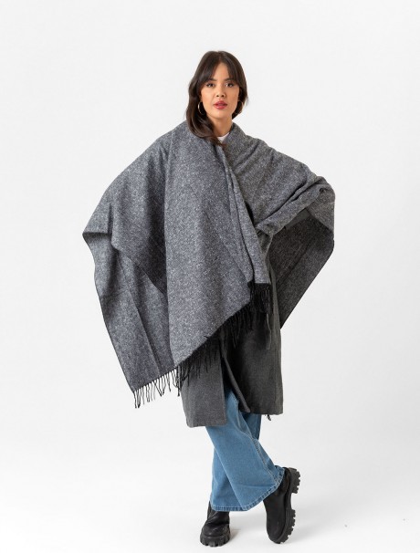 Çift Taraflı Omuz Şal Panço