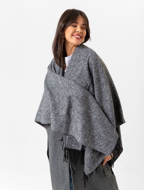 Çift Taraflı Omuz Şal Panço