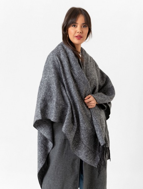 Çift Taraflı Omuz Şal Panço