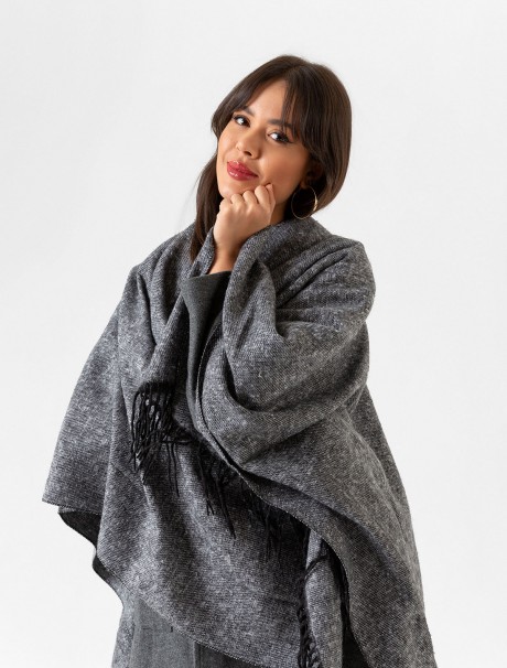 Çift Taraflı Omuz Şal Panço