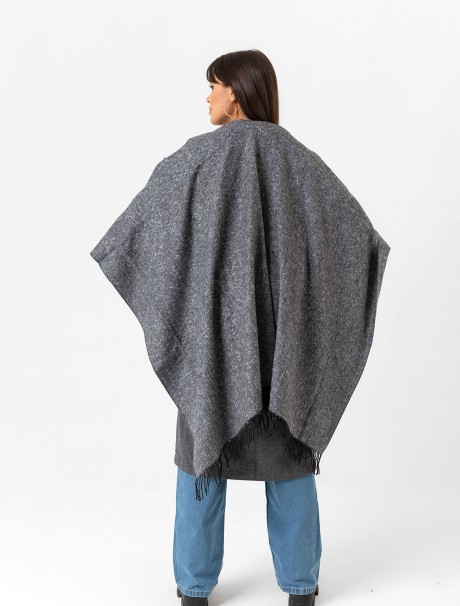 Çift Taraflı Omuz Şal Panço