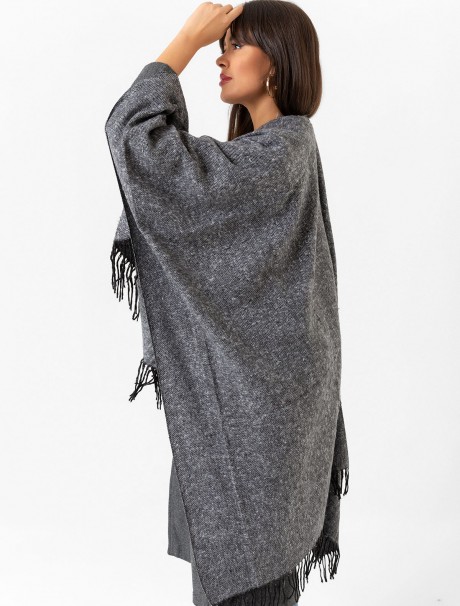 Çift Taraflı Omuz Şal Panço