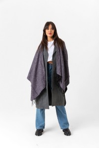 Çift Taraflı Omuz Şal Panço
