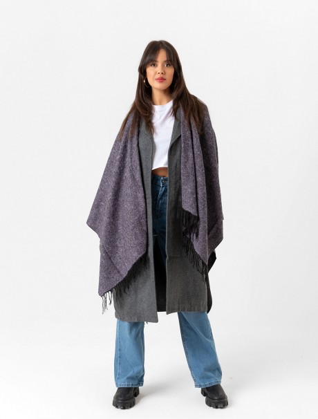 Çift Taraflı Omuz Şal Panço