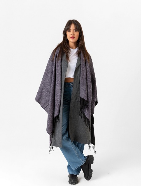 Çift Taraflı Omuz Şal Panço