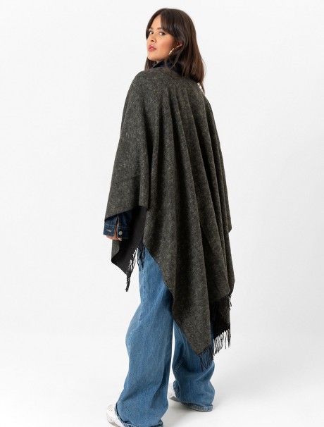 Çift Taraflı Omuz Şal Panço