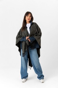 Çift Taraflı Omuz Şal Panço