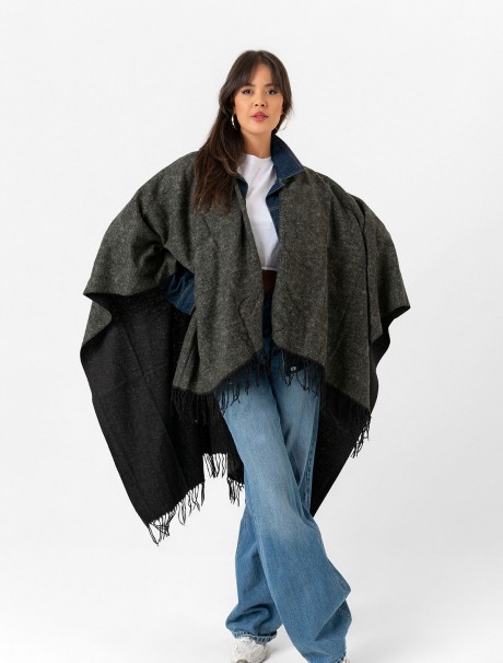 Çift Taraflı Omuz Şal Panço