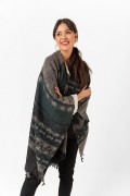 Çift Taraflı Omuz Şal Panço Karışık Desen