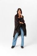 Çift Taraflı Omuz Şal Panço Karışık Desen