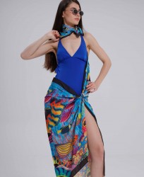 Balık Desenli Pareo İç Göstermez 95x145