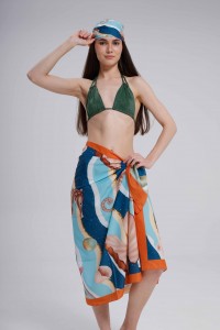 Deniz Atı Desen Pareo İç Göstermez 95x145