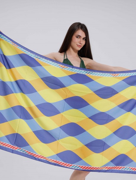 Renkli Dalga Desen Pareo İç Göstermez 95x145