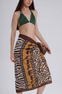 Zebra Desen Hayvan Motif Pareo İç Göstermez 95x145